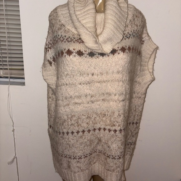Free People Sweaters - Free People Ivory Cowl Neck Knit Pullover Sweater Size L